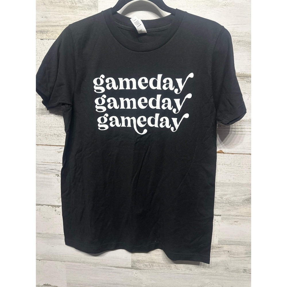 Bella Canvas Gameday Graphic Tee Youth XL Black Short Sleeve EUC